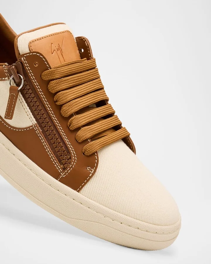 Men's Karmy Canvas and Leather Low-Top Sneakers - Image 2