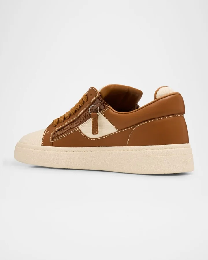 Men's Karmy Canvas and Leather Low-Top Sneakers - Image 3