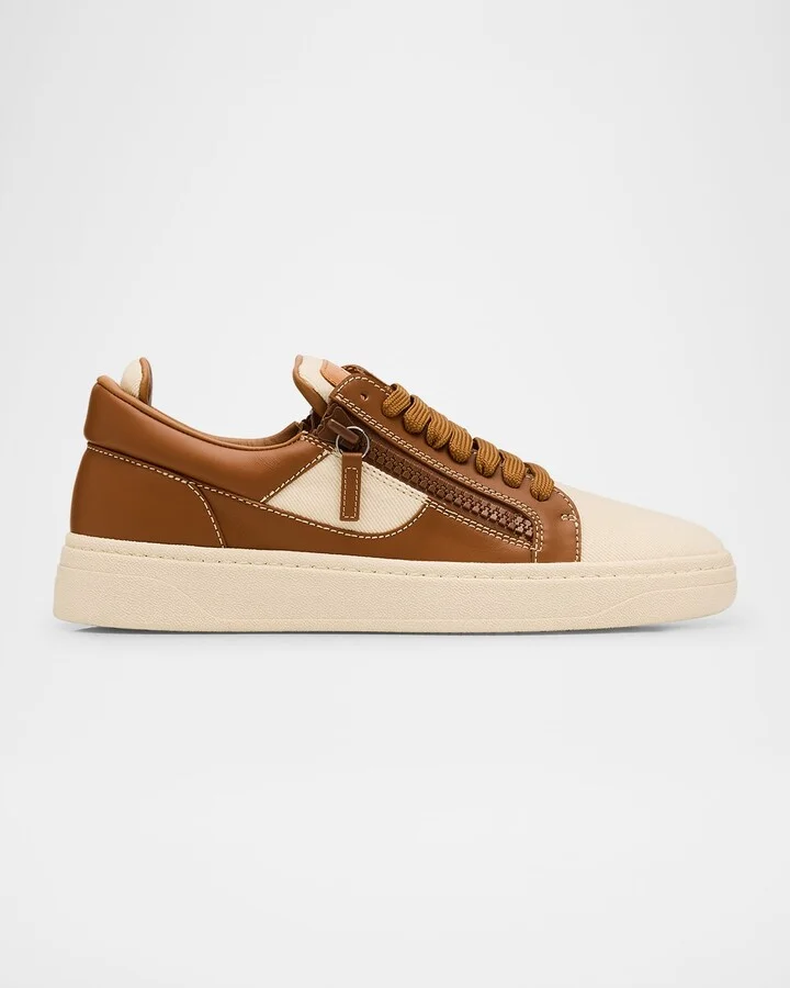 Men's Karmy Canvas and Leather Low-Top Sneakers
