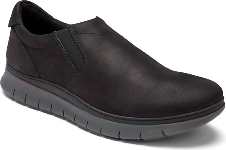 Men's Khai Nubuck Slip On Shoes In Black