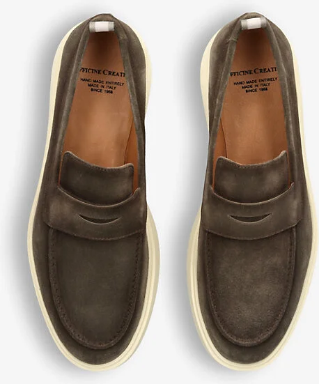 Mens Khaki Bones Slip-On Suede Penny Loafers Eur 45 / 11 Uk Men - Image 2