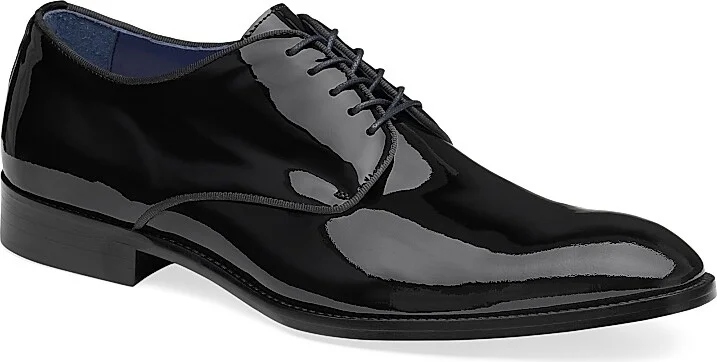 Men's Kinser Patent Leather Lace-Up Shoes - Black - Size 8 - Image 2