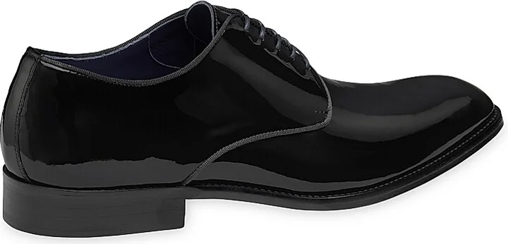 Men's Kinser Patent Leather Lace-Up Shoes - Black - Size 8 - Image 3