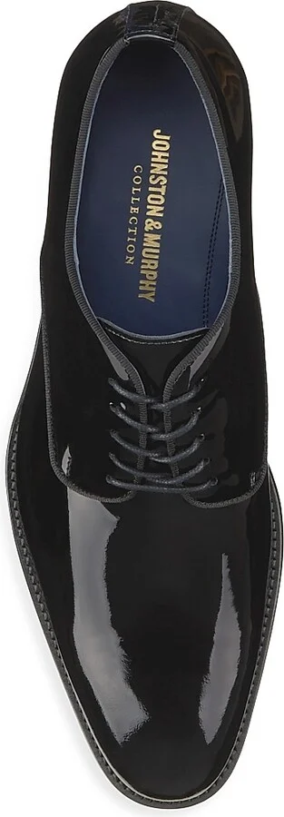 Men's Kinser Patent Leather Lace-Up Shoes - Black - Size 8 - Image 4