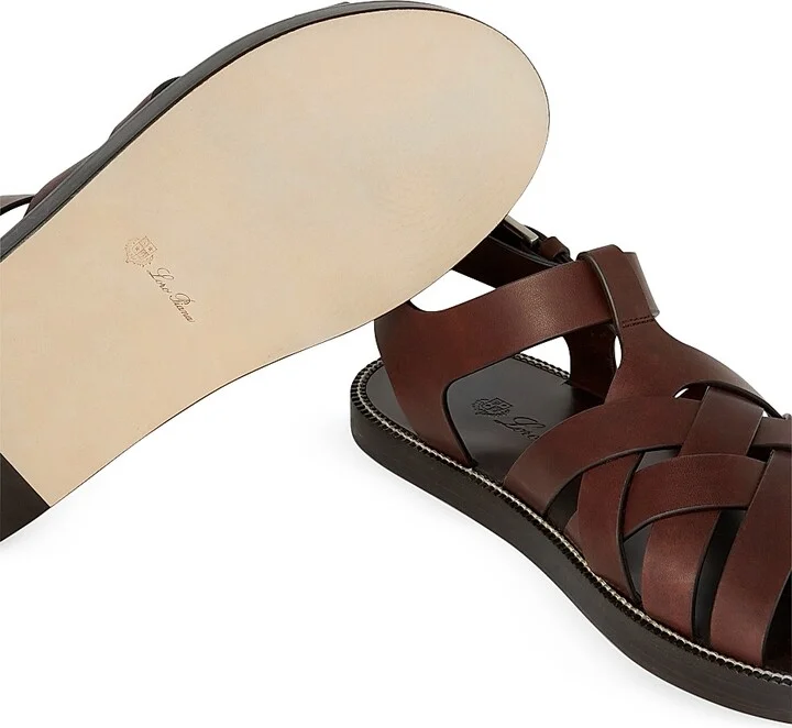 Men's Kumihimo Leather Sandals - Light Chocolate - Size 8 - Image 5
