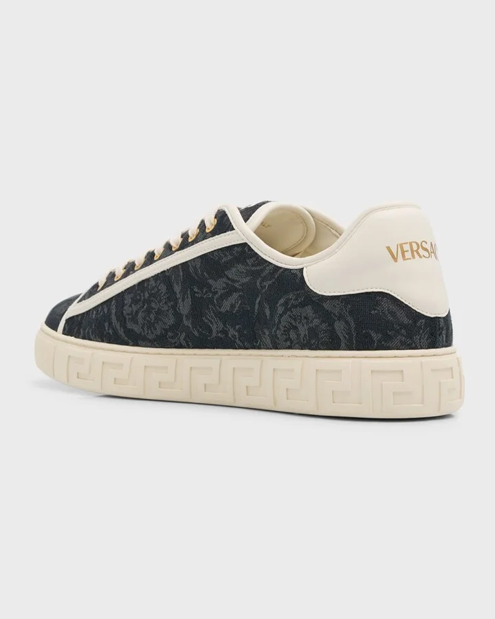 Men's La Greca Baroque Canvas Low-Top Sneakers - Image 5