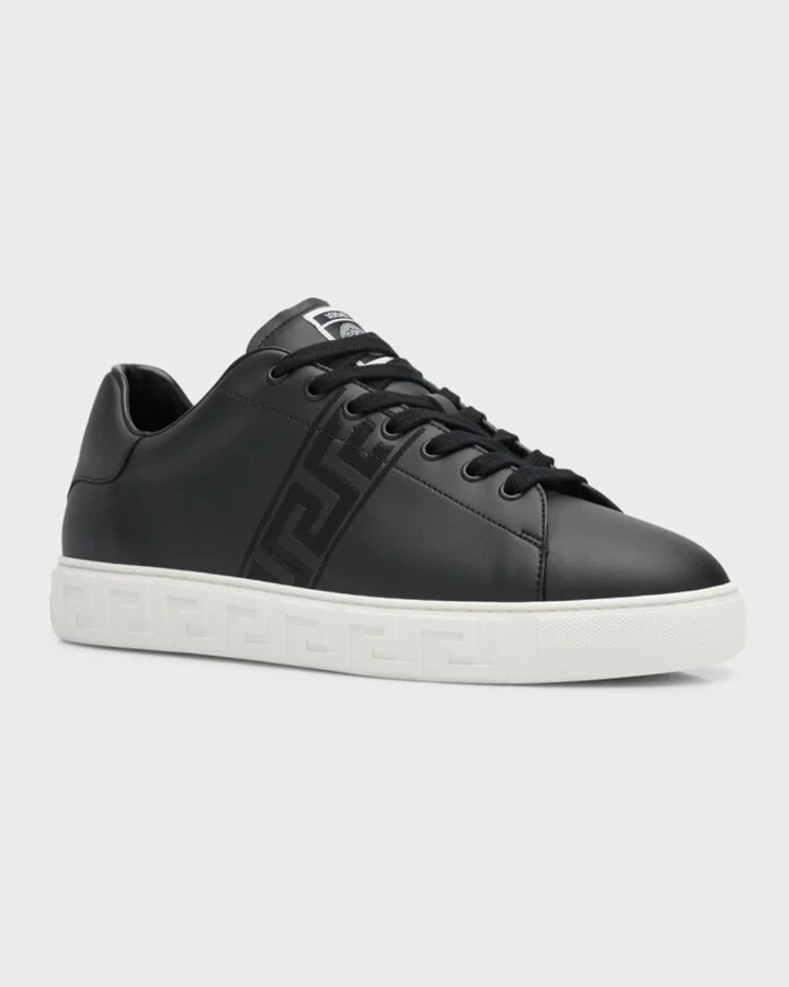 Men's La Greca Leather Low-Top Sneakers - Image 4