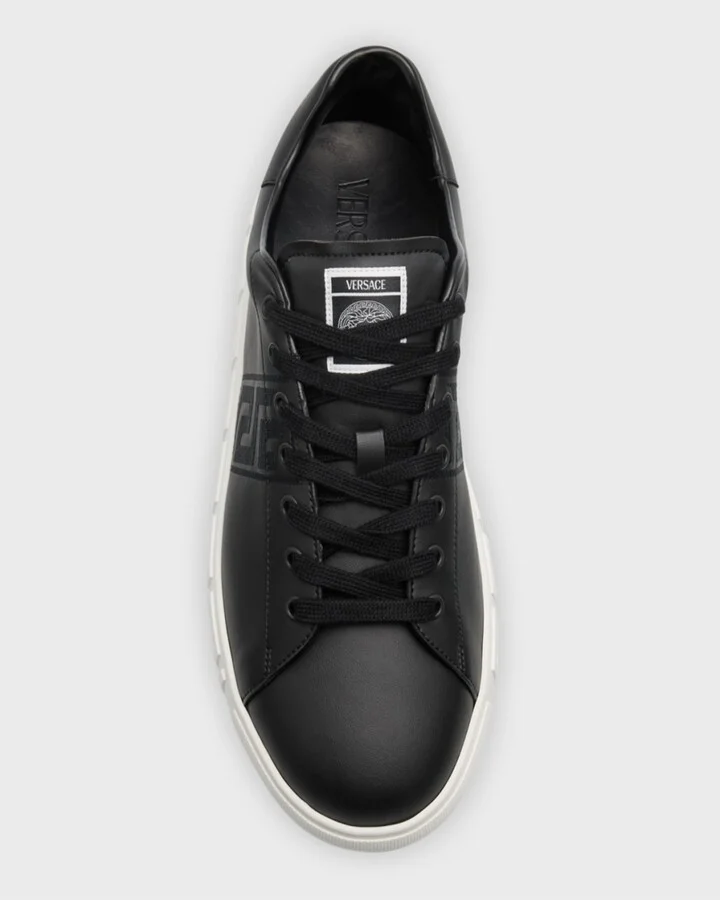 Men's La Greca Leather Low-Top Sneakers - Image 5