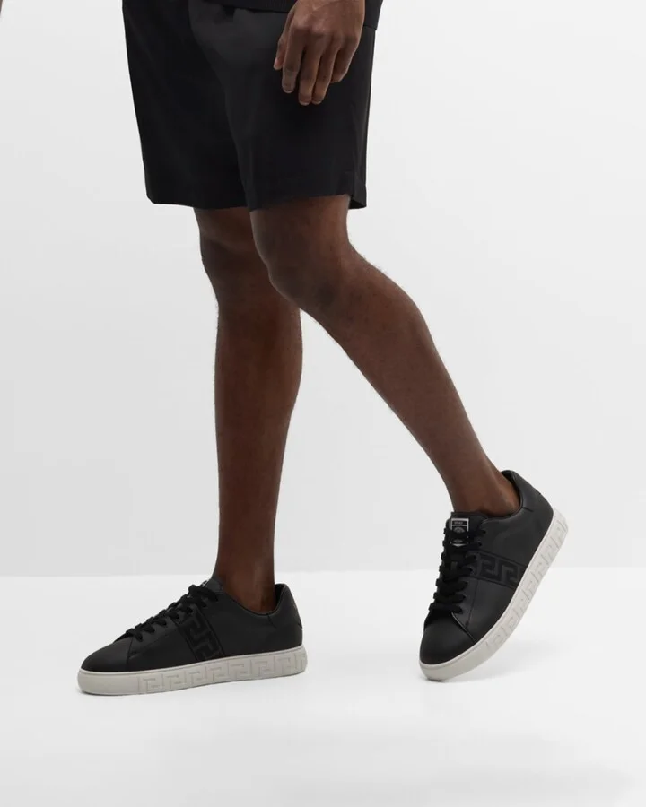 Men's La Greca Leather Low-Top Sneakers - Image 11