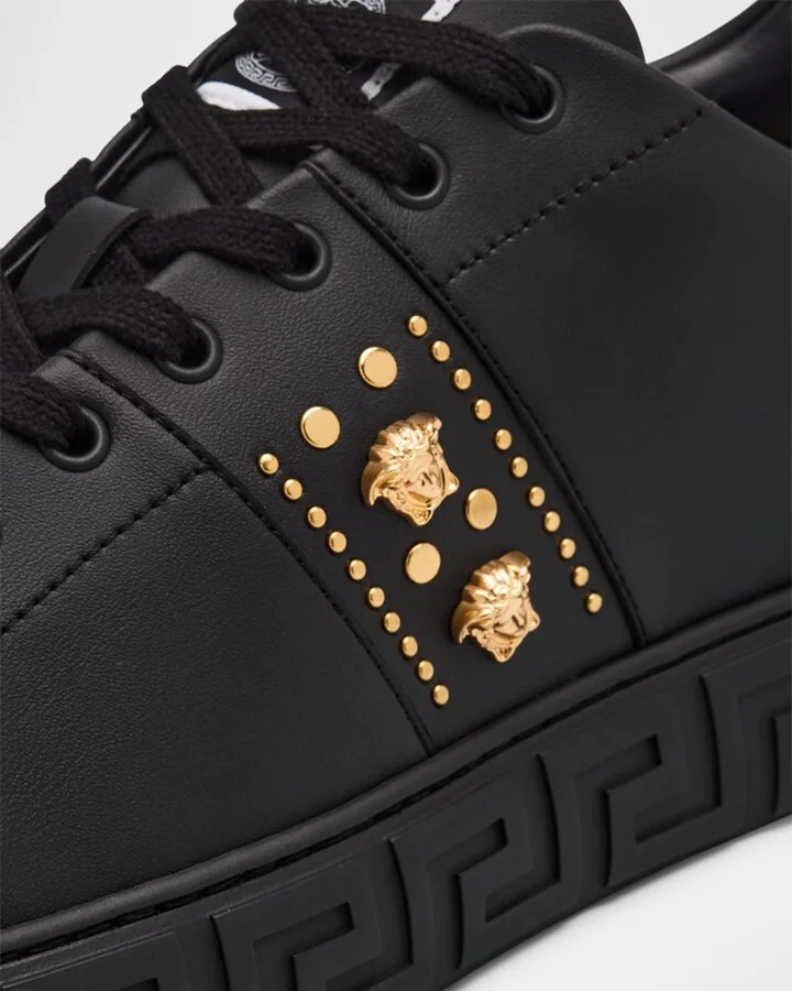 Men's La Greca Leather Low-Top Sneakers - Image 11