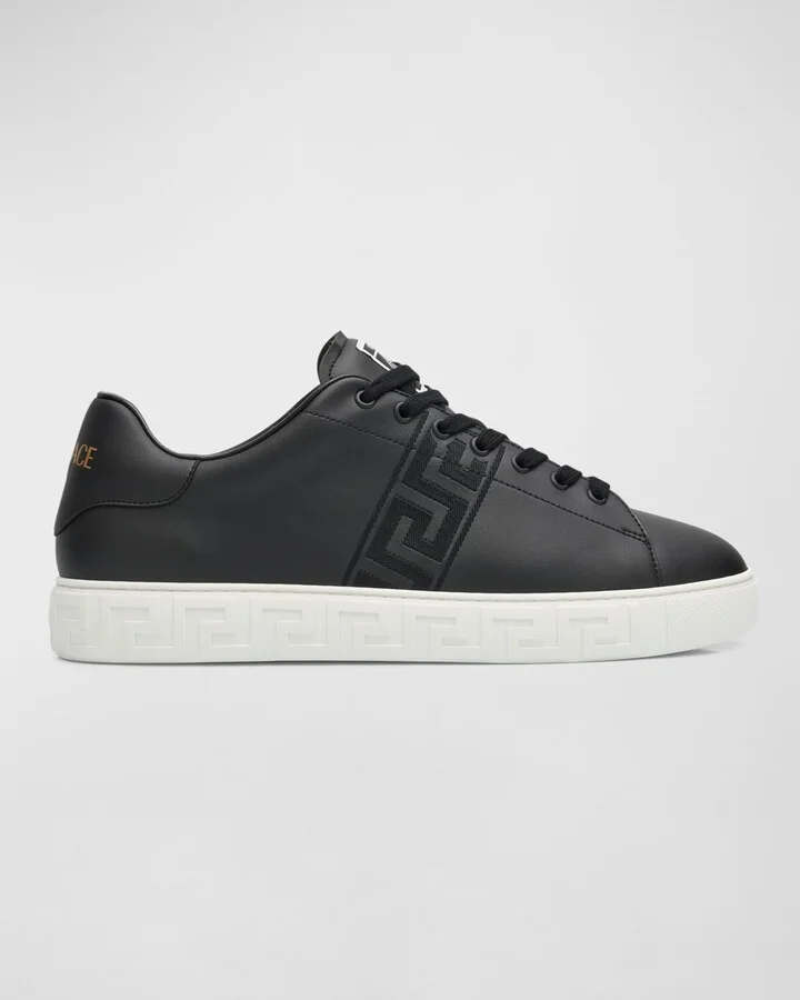Men's La Greca Leather Low-Top Sneakers