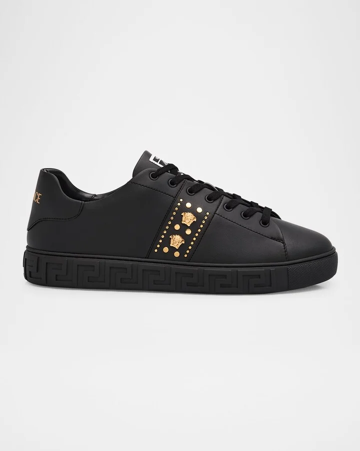 Men's La Greca Leather Low-Top Sneakers