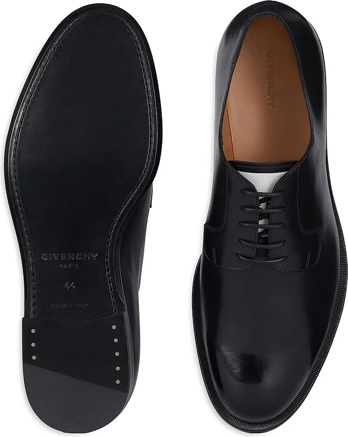 Men's Label Derbies in Leather - Black - Size 7 - Image 3