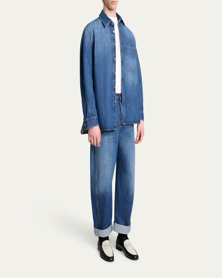 Men's Label Leather and Canvas Loafers - Image 7
