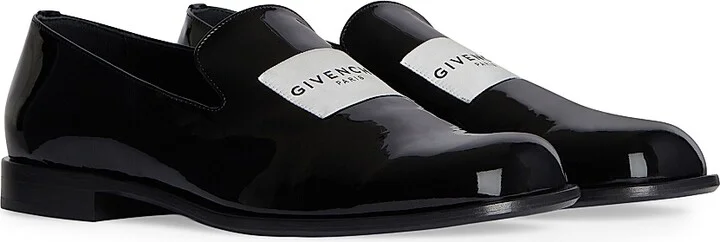 Men's Label Loafers in Shiny Leather - Black - Size 7 - Image 2