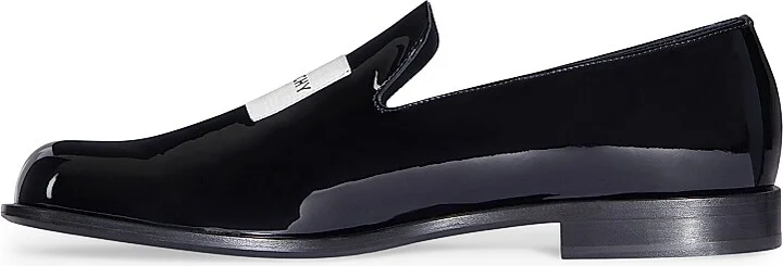 Men's Label Loafers in Shiny Leather - Black - Size 7 - Image 3