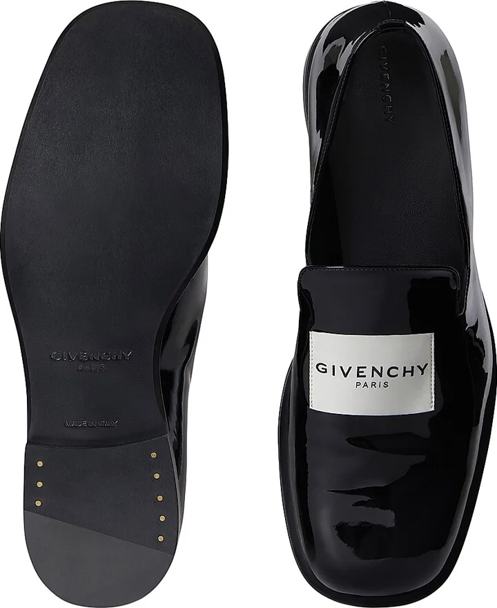 Men's Label Loafers in Shiny Leather - Black - Size 7 - Image 4