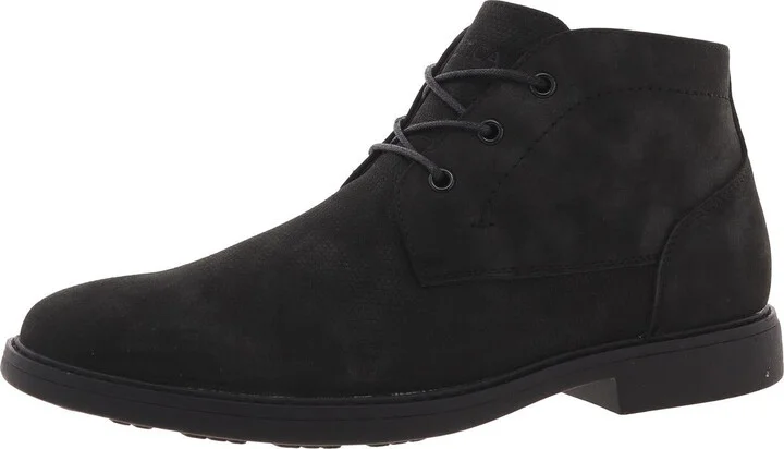 Mens Lace-Up Faux Leather Chukka Boots
