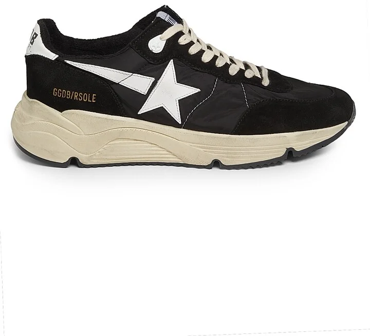 Men's Lace-Up Sneakers - Black White - Size 9