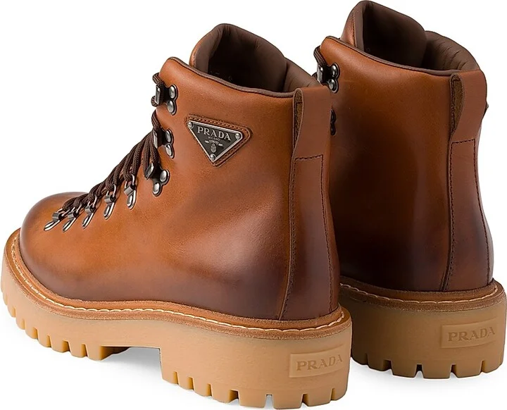 Men's Laced Leather Booties - Brown - Size 6 - Image 4