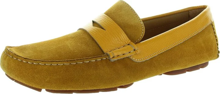 Mens Laceless Leather Driving Moccasins