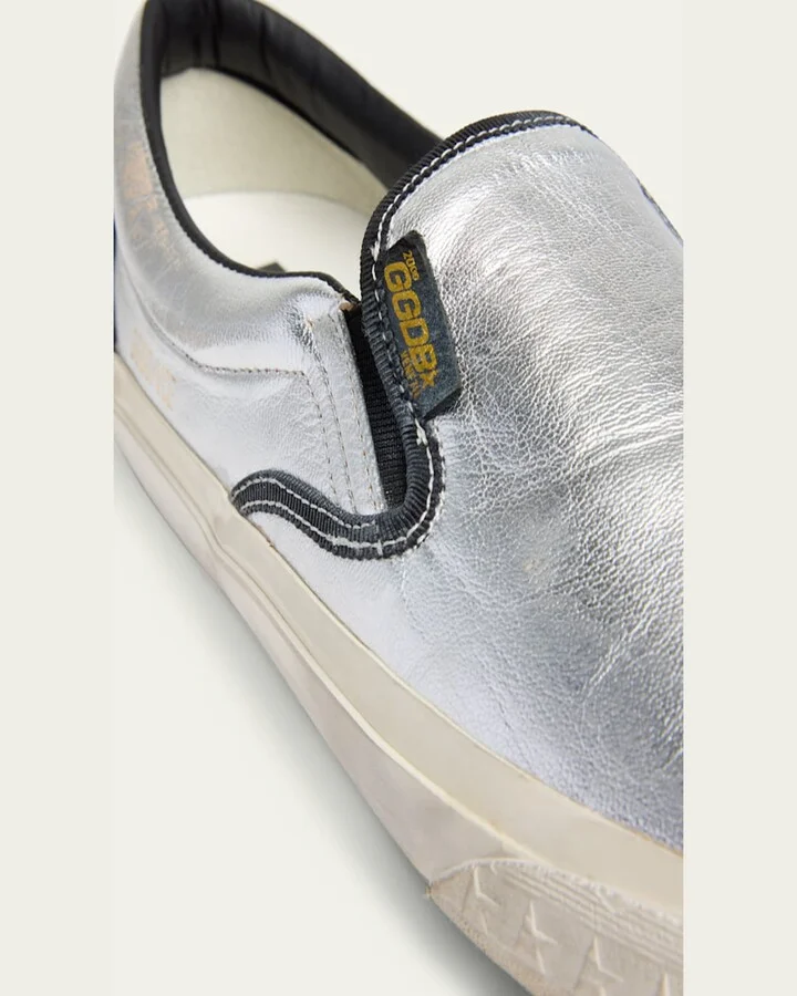 Men's Laminated Leather Slip-On Sneakers - Image 3