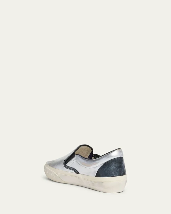 Men's Laminated Leather Slip-On Sneakers - Image 4