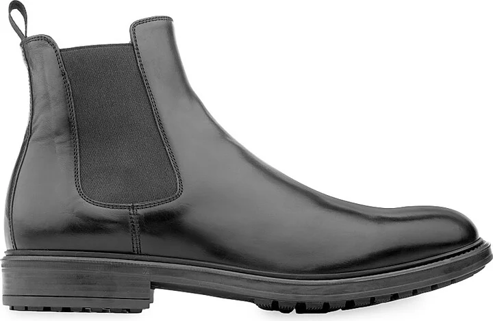 Men's Largo Leather Chelsea Boots - Nero - Size 7
