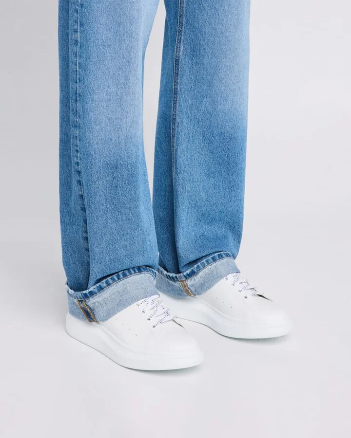 Men's Larry Leather and Velour Low-Top Sneakers - Image 4
