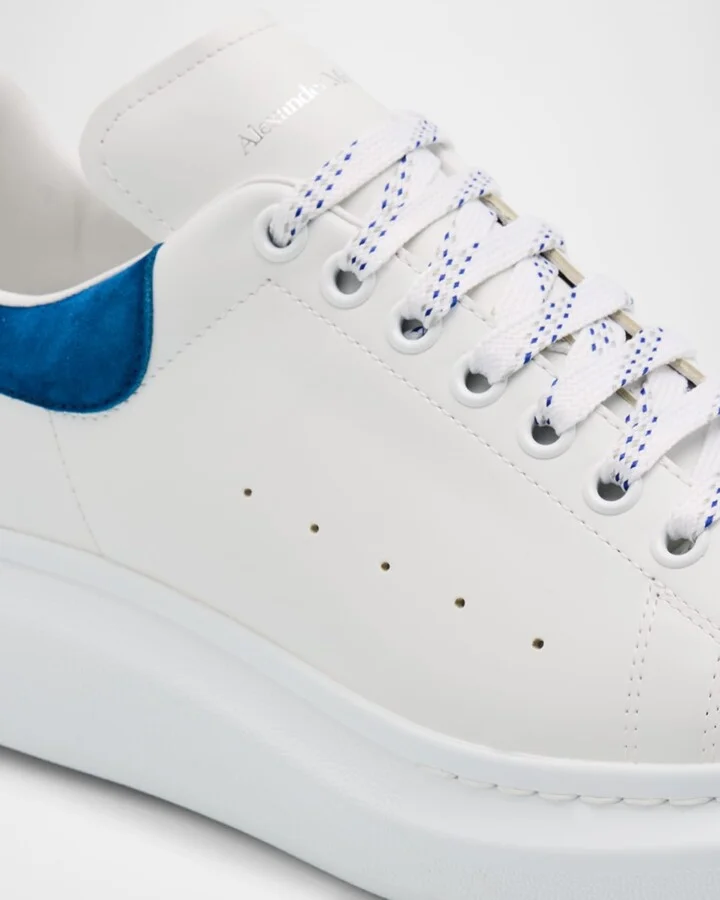 Men's Larry Leather and Velour Low-Top Sneakers - Image 5