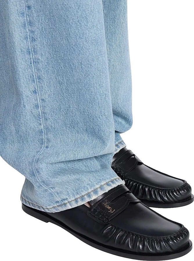 Men's Laurent Loafers in Smooth Leather - Black - Size 6 - Image 4
