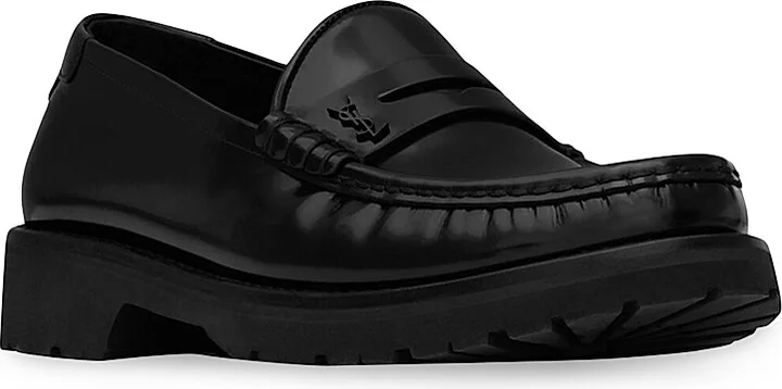 Men's Le Loafer Monogram Penny Slippers in Smooth Leather - Nero - Size 7 - Image 2