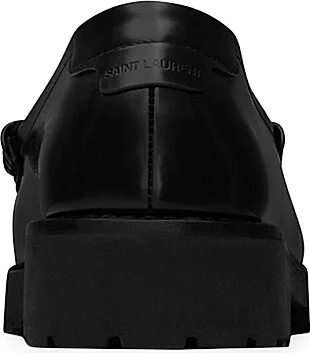 Men's Le Loafer Monogram Penny Slippers in Smooth Leather - Nero - Size 7 - Image 3
