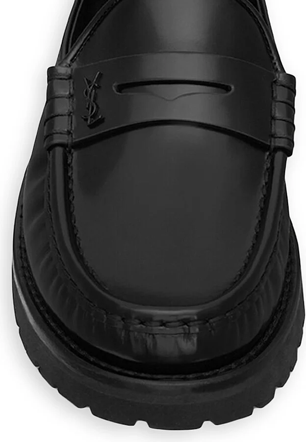 Men's Le Loafer Monogram Penny Slippers in Smooth Leather - Nero - Size 7 - Image 4
