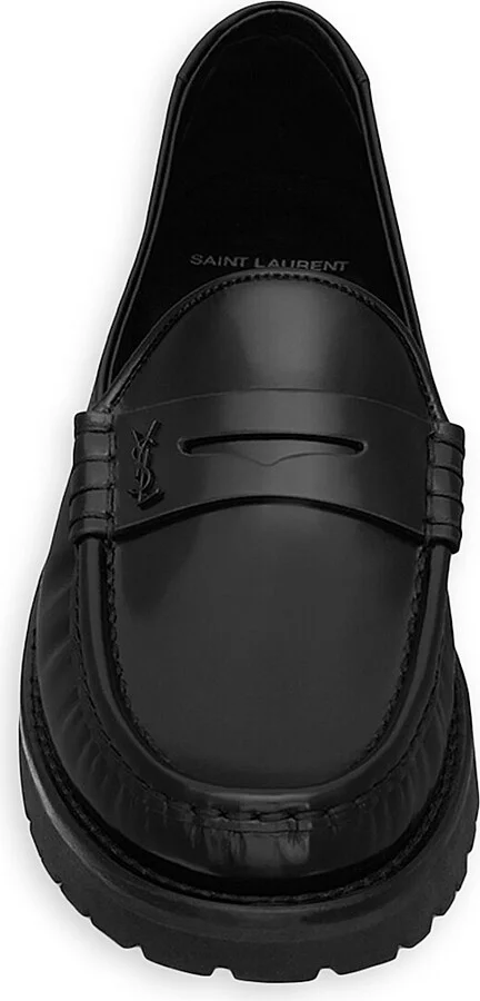 Men's Le Loafer Monogram Penny Slippers in Smooth Leather - Nero - Size 7 - Image 5