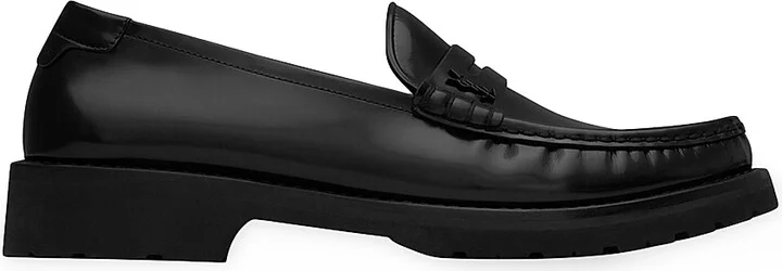 Men's Le Loafer Monogram Penny Slippers in Smooth Leather - Nero - Size 7