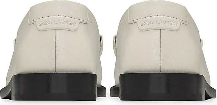 Men's Le Loafer Monogram Penny Slippers In Smooth Leather - Pearl - Size 7 - Image 3