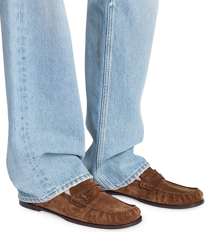 Men's Le Loafer Penny Slippers in Suede - Cognac - Size 6 - Image 4