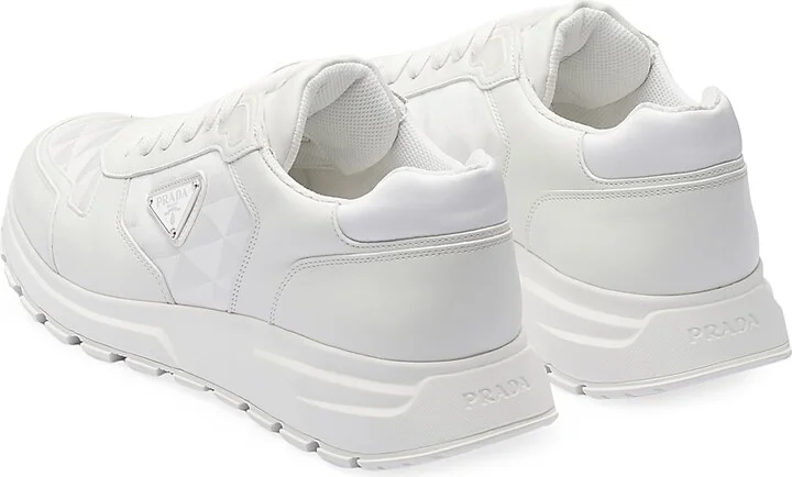 Men's Leather and Re-Nylon High-Top Sneakers - Black - Size 12.5 - Image 9