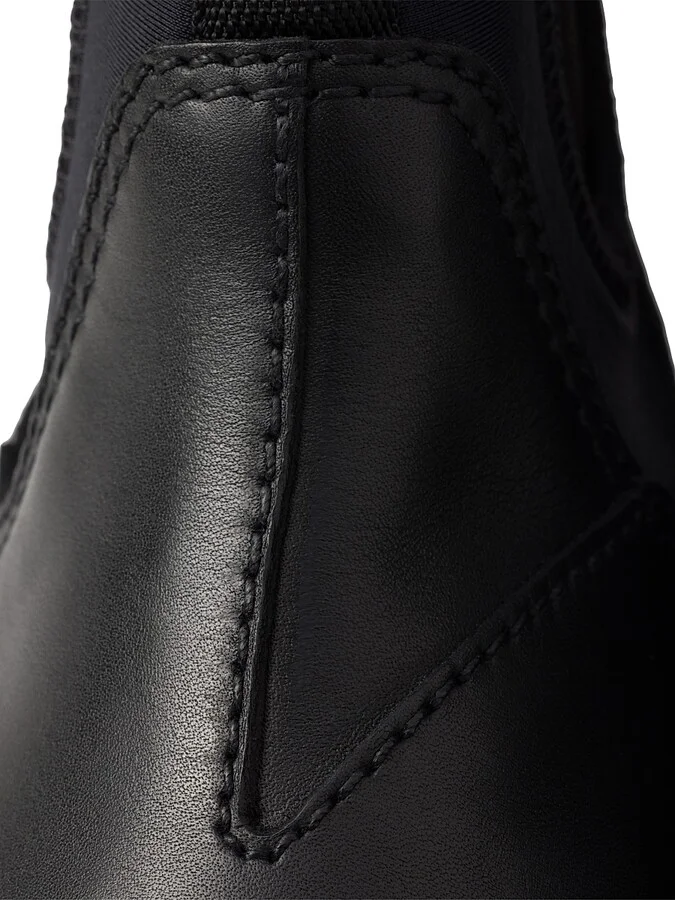 Men's Leather and Stretch Fabric Chelsea Boots - Black - Size 5.5 - Image 5