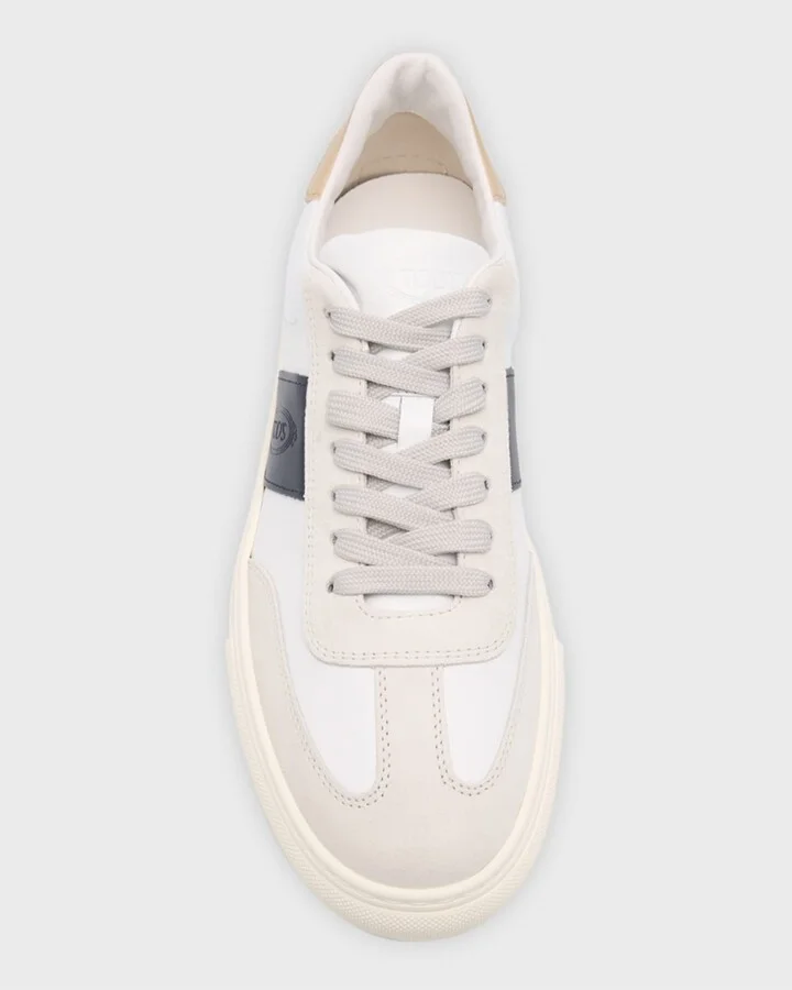 Men's Leather and Suede Low-Top Sneakers - Image 5