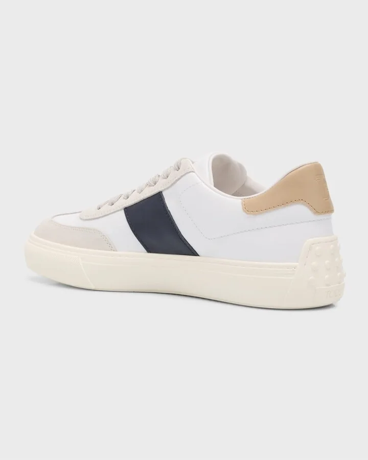 Men's Leather and Suede Low-Top Sneakers - Image 6
