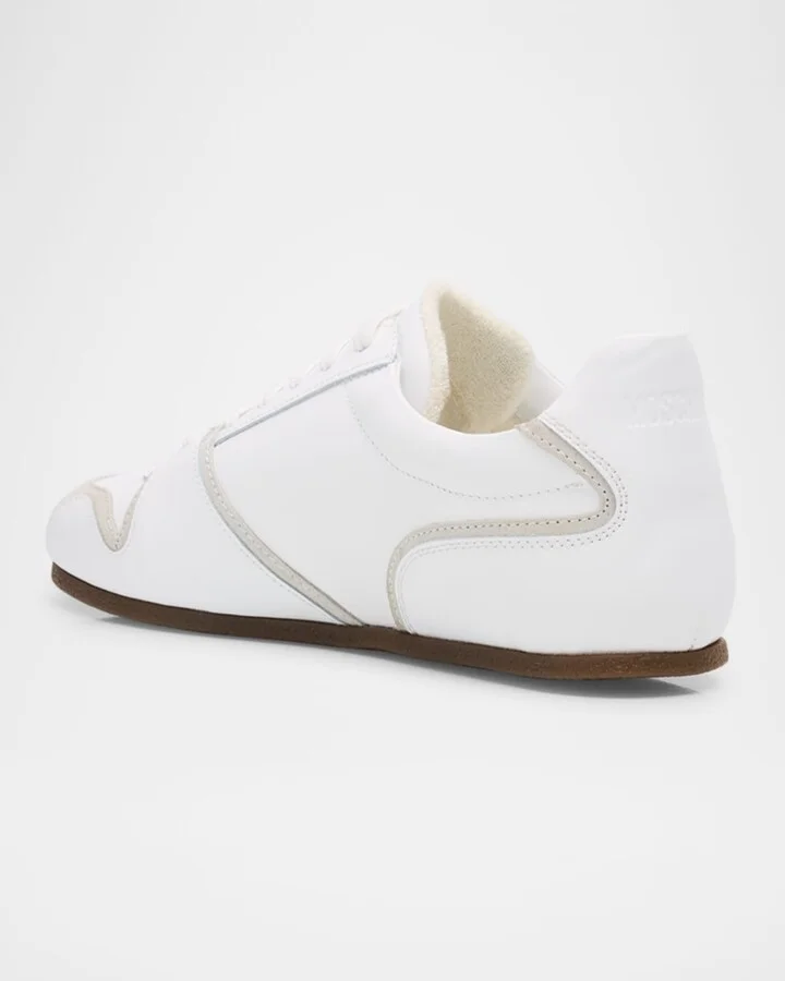 Men's Leather and Suede Low-Top Sneakers - Image 3