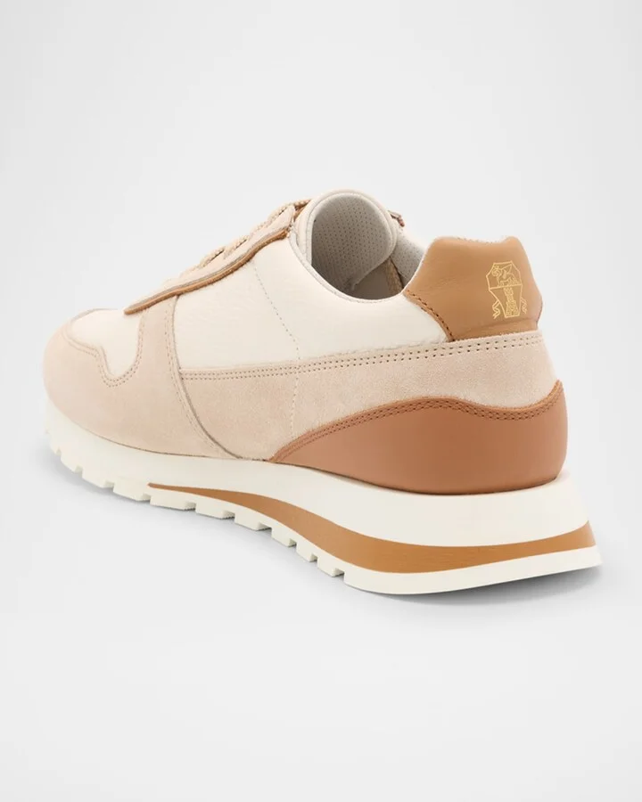Men's Leather and Suede Runner Sneakers - Image 3