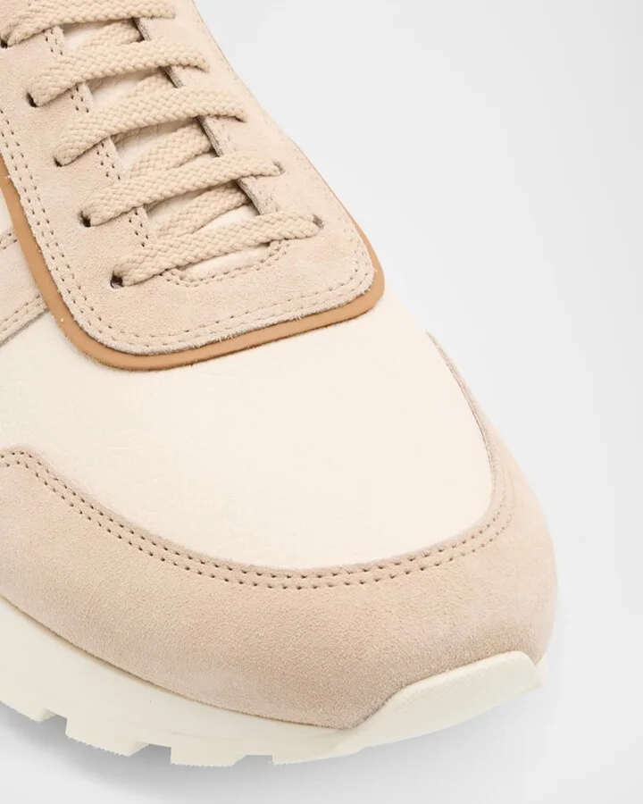 Men's Leather and Suede Runner Sneakers - Image 5