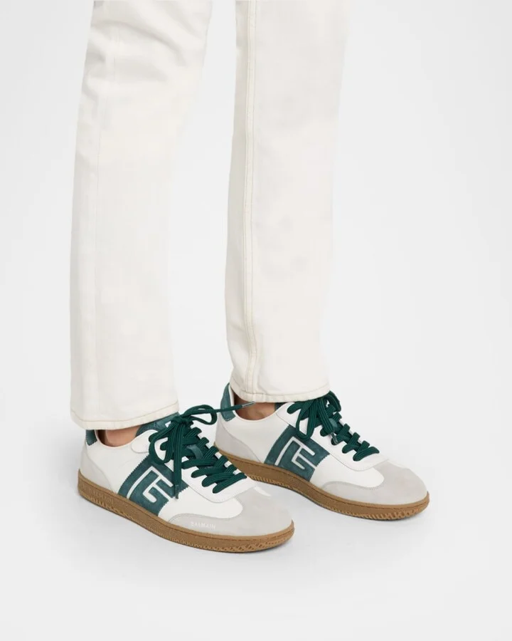 Men's Leather and Suede Swan Sneakers - Image 4