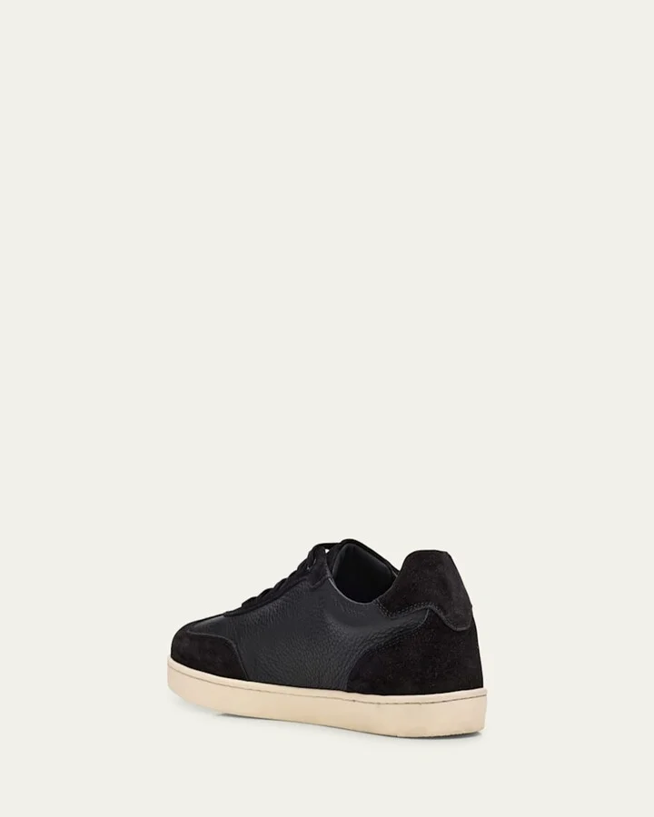 Men's Leather and Suede T-Toe Low-Top Sneakers - Image 2