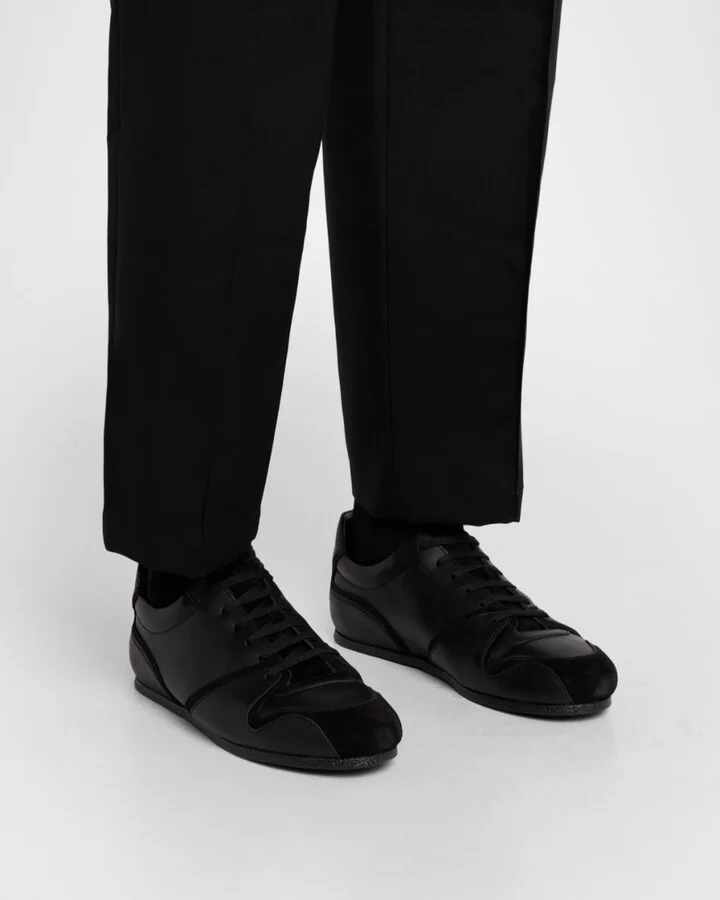 Men's Leather and Suede Tennis Shoes - Image 4
