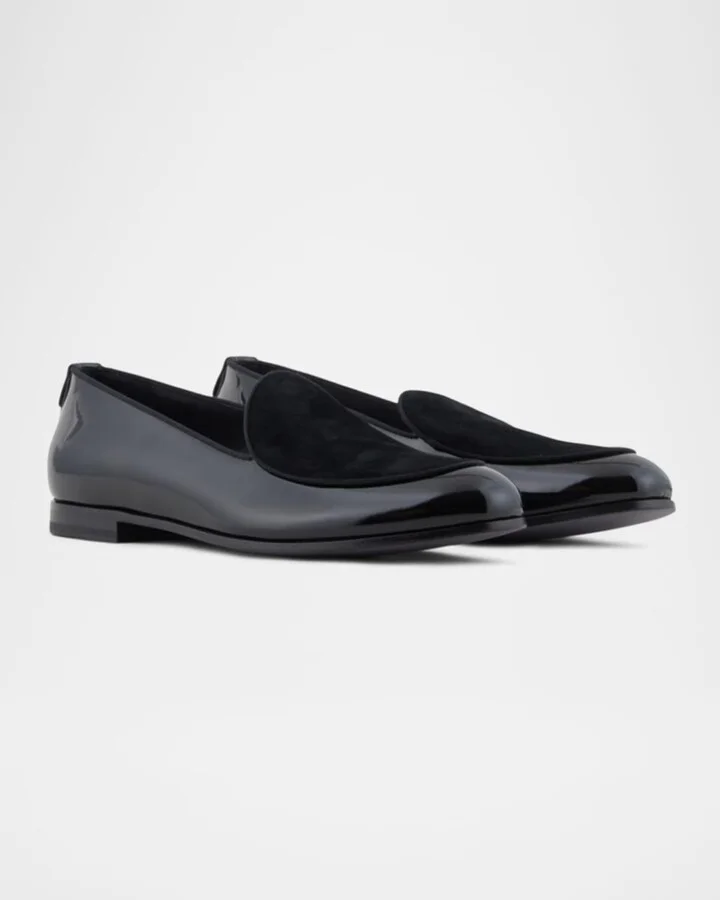 Men's Leather and Velvet Loafers - Image 3