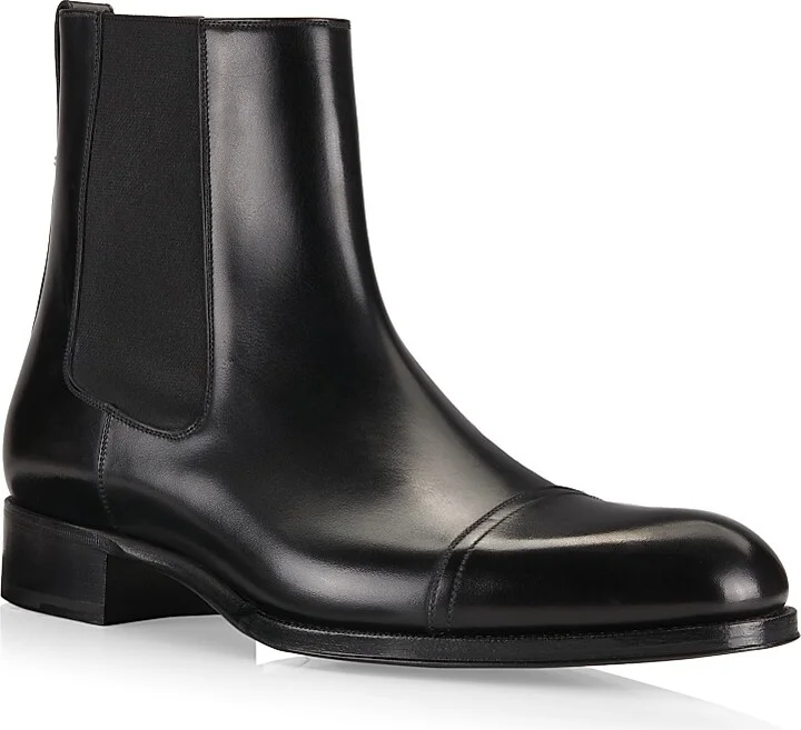Men's Leather Ankle Boots - Black - Size 11 - Image 2